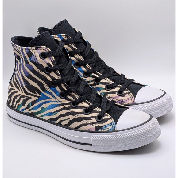 Converse Chuck Taylor All Star High Top Colorful Rainbow Zebra Women’s Size 8 - Picture 1 of 7